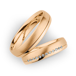 Обручальные кольца из красного золота Christian Bauer
