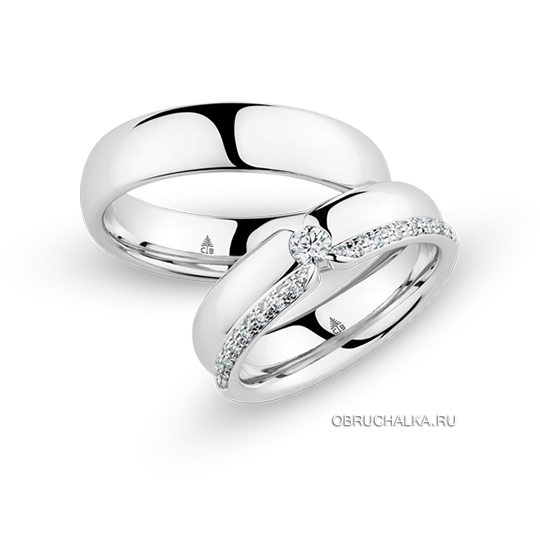 Обручальные кольца с бриллиантами Christian Bauer 0247006