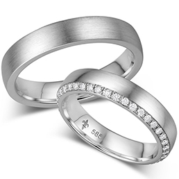 Обручальные кольца из белого золота Giloy