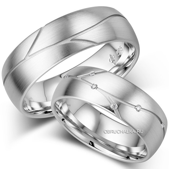 Обручальные кольца из белого золота Giloy 1-00018