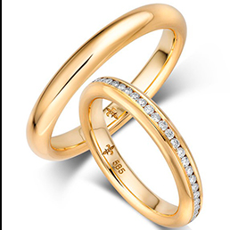 Обручальные кольца из желтого золота Giloy