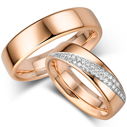 Обручальные кольца из красного золота Giloy