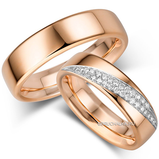 Обручальные кольца из красного золота Giloy 1-00033