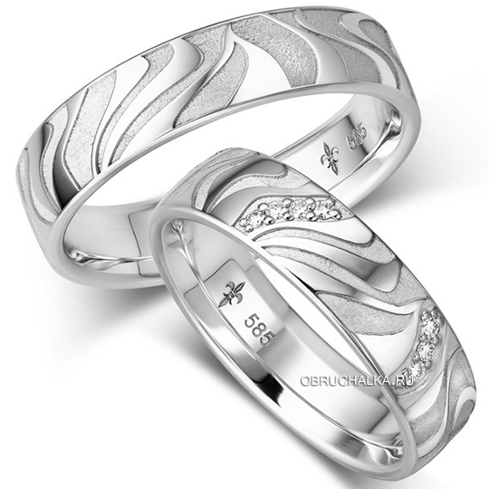 Обручальные кольца из белого золота Giloy 1-00041