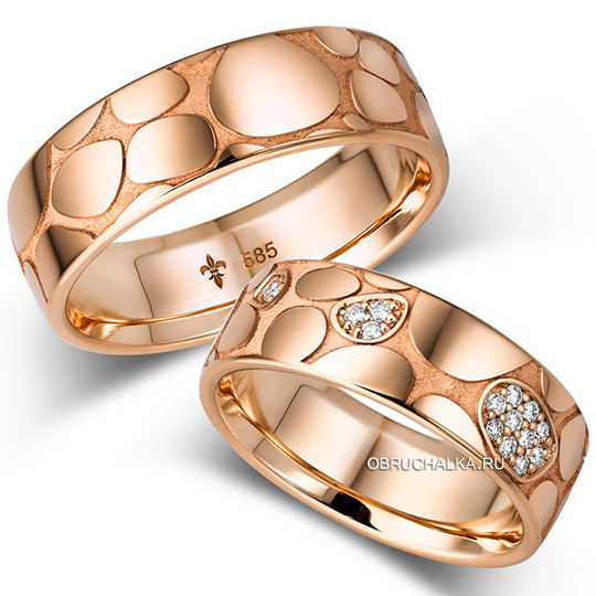 Обручальные кольца из красного золота Giloy 1-00045