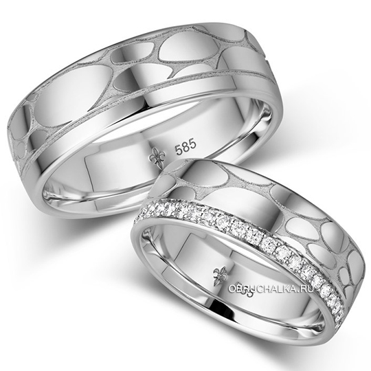 Обручальные кольца из белого золота Giloy 1-00046