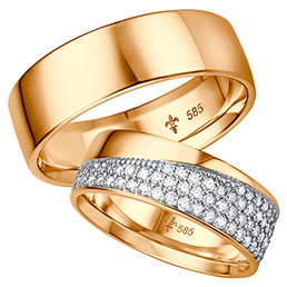 Обручальные кольца из абрикосового золота Giloy