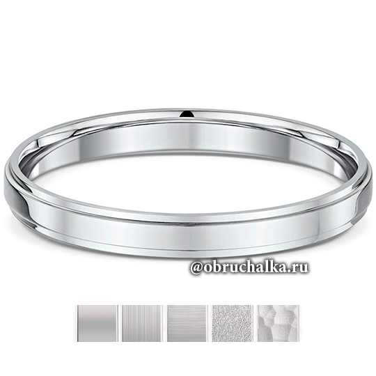 Обручальные кольца из платины 291A18G 2.5x1.2mm