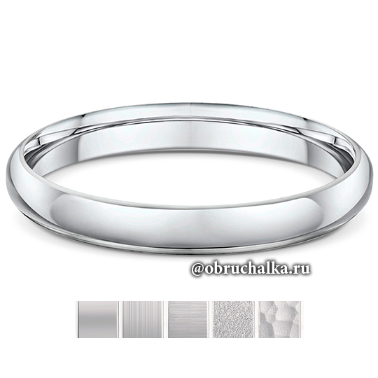 Обручальные кольца из платины 295A18G 3.0x1.5mm