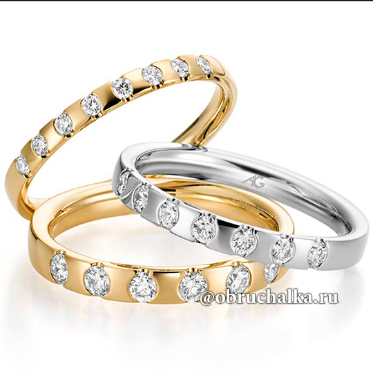 Обручальное кольцо с бриллиантами August Gerstner 29761-22