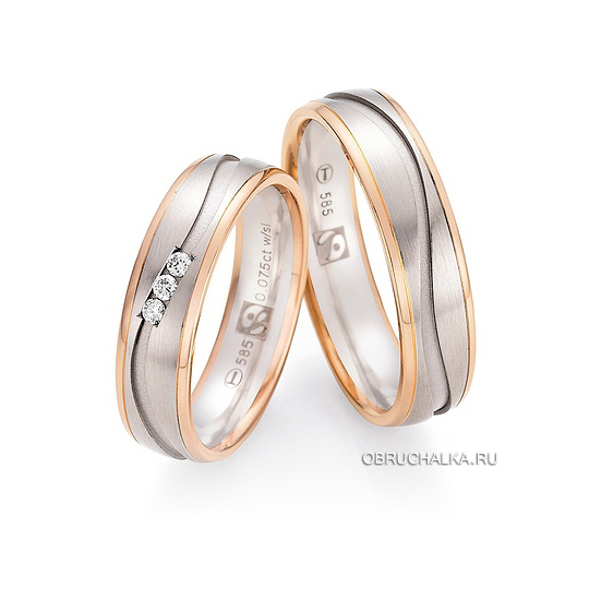 Комбинированные обручальные кольца Collection Ruesch 33-30090-055