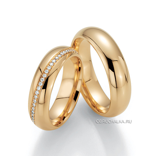 Обручальные кольца из абрикосового золота Fischer 38-07342-060