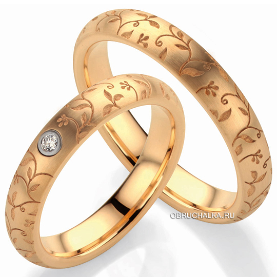 Обручальные кольца из абрикосового золота Fischer 38-07432-040
