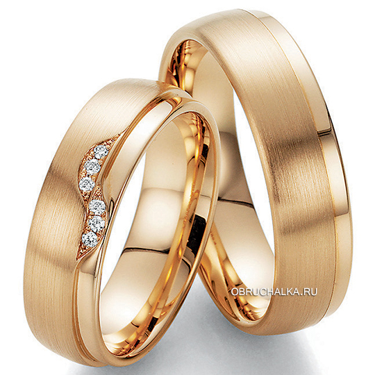 Обручальные кольца из абрикосового золота Fischer 38-07460-060