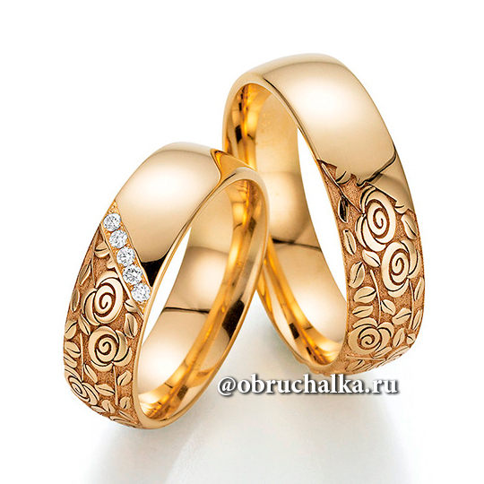 Обручальные кольца из абрикосового золота Fischer 38-07647-060