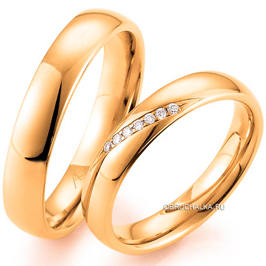 Обручальные кольца из абрикосового золота August Gerstner 4-28487-4
