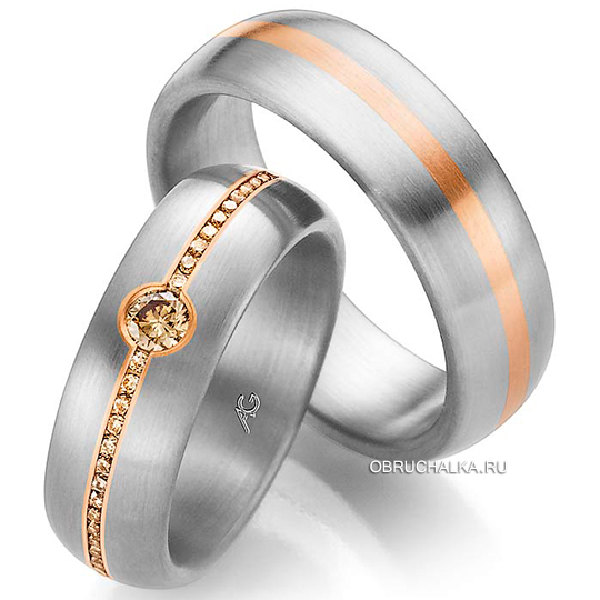 Обручальное кольцо дорожка с бриллиантами August Gerstner 4-28567-7