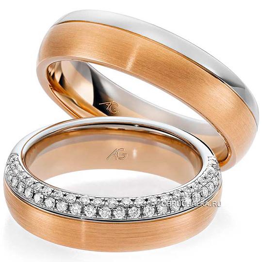 Обручальное кольцо дорожка с бриллиантами August Gerstner 4-28609-45