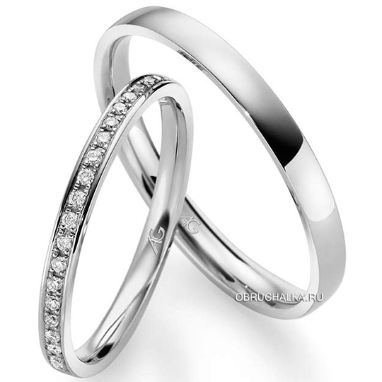 Обручальное кольцо дорожка с бриллиантами August Gerstner 4-28696-2