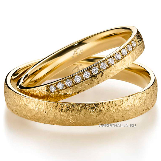 Обручальное кольцо дорожка с бриллиантами August Gerstner 4-28698-3