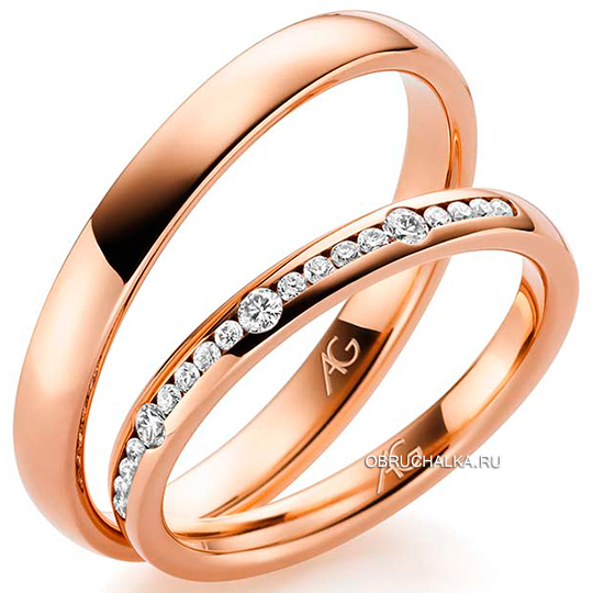 Обручальное кольцо дорожка с бриллиантами August Gerstner 4-28707-25