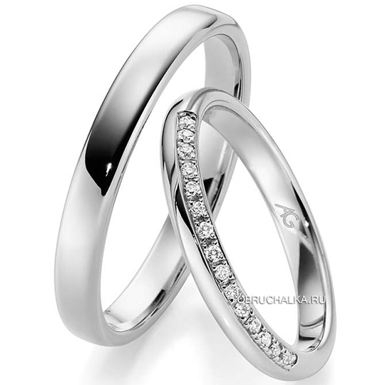 Обручальное кольцо дорожка с бриллиантами August Gerstner 4-28711-25