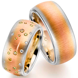 Многоцветные обручальные кольца August Gerstner