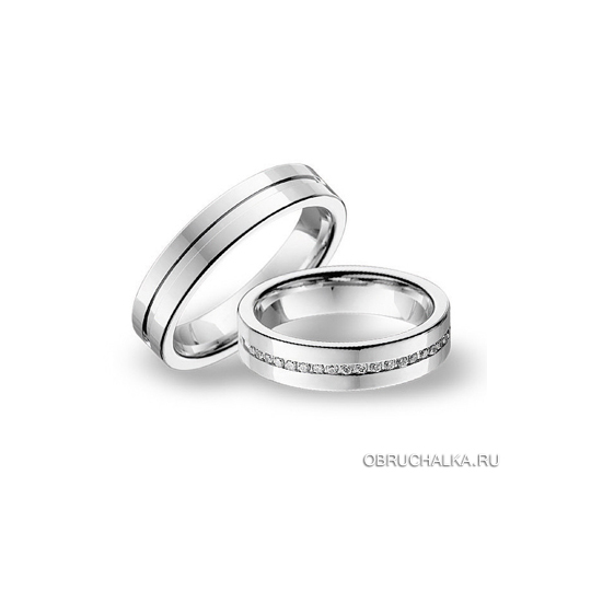 Обручальные кольца из белого золота Breuning 46-00161