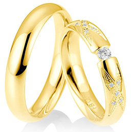 Обручальные кольца из желтого золота Breuning