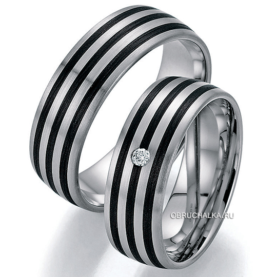 Обручальные кольца с карбоном Bayer 88432