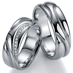 Обручальные кольца из белого золота Bayer
