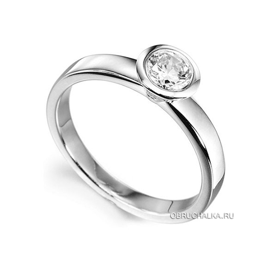 Помолвочное кольцо из белого золота R1D070