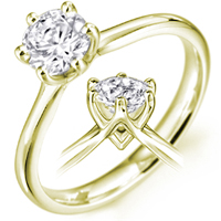 Помолвочное кольцо с бриллиантом 0.40 карата из золота 750 пробы