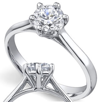 Помолвочное кольцо с бриллиантом 0.70 карата из платины 950 пробы