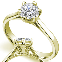 Помолвочное кольцо с бриллиантом 0.15 карата из золота 585 пробы