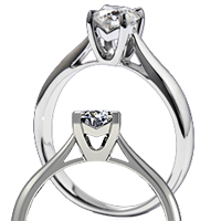 Помолвочное кольцо с бриллиантом 0.50 карата из платины 950 пробы