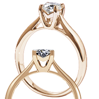 Помолвочное кольцо с бриллиантом 0.30 карата из золота 750 пробы