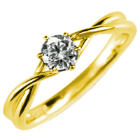 Помолвочное кольцо с бриллиантом 0.10 карата из золота 585 пробы