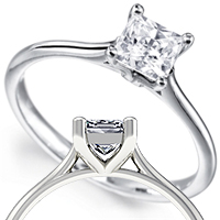 Помолвочное кольцо с бриллиантом 0.40 карата из платины 950 пробы