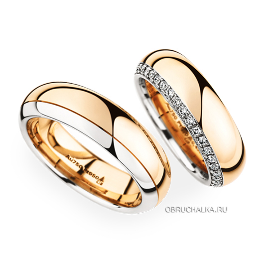 Комбинированные обручальные кольца Christian Bauer 0246855