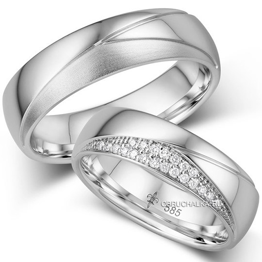 Обручальные кольца из белого золота Giloy 1-00010