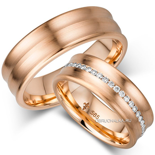 Обручальные кольца из красного золота Giloy 1-00026