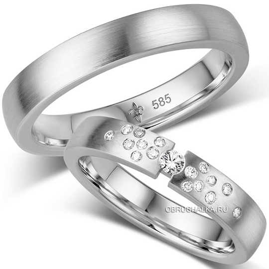 Обручальные кольца из белого золота Giloy 1-00032