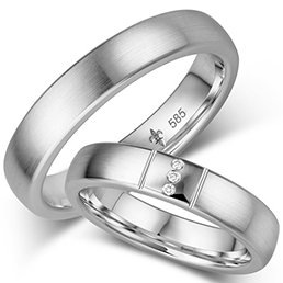 Обручальные кольца из белого золота Giloy