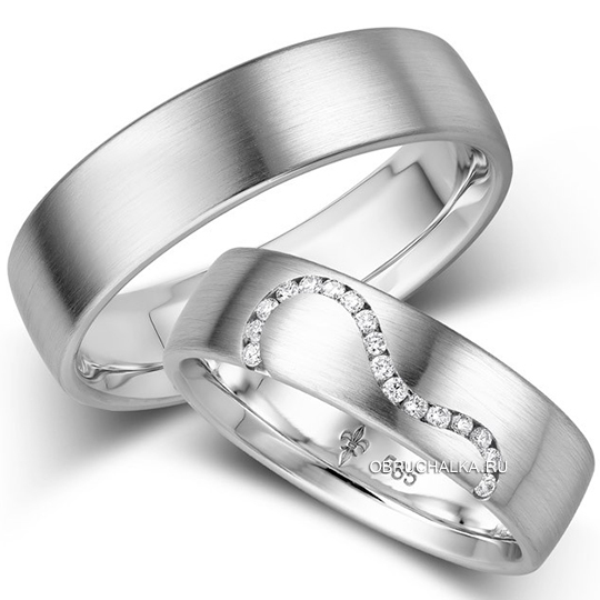 Обручальные кольца из белого золота Giloy 1-00038