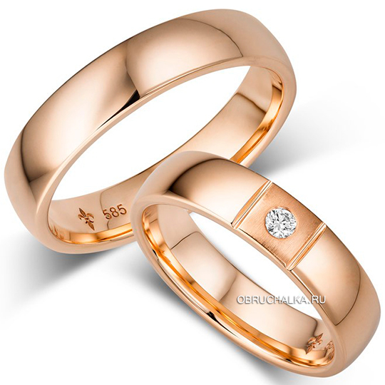 Обручальные кольца из красного золота Giloy 1-00040