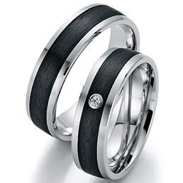 Обручальные кольца с карбоном Fischer