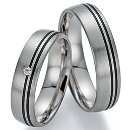 Обручальные кольца с карбоном Fischer