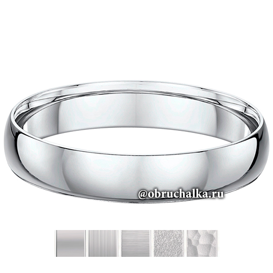 Обручальные кольца из платины 292A20G 4.0x1.4mm