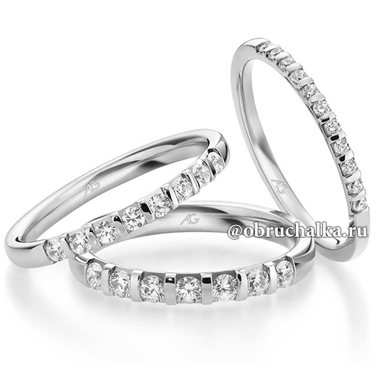 Обручальное кольцо дорожка с бриллиантами August Gerstner 29732-23